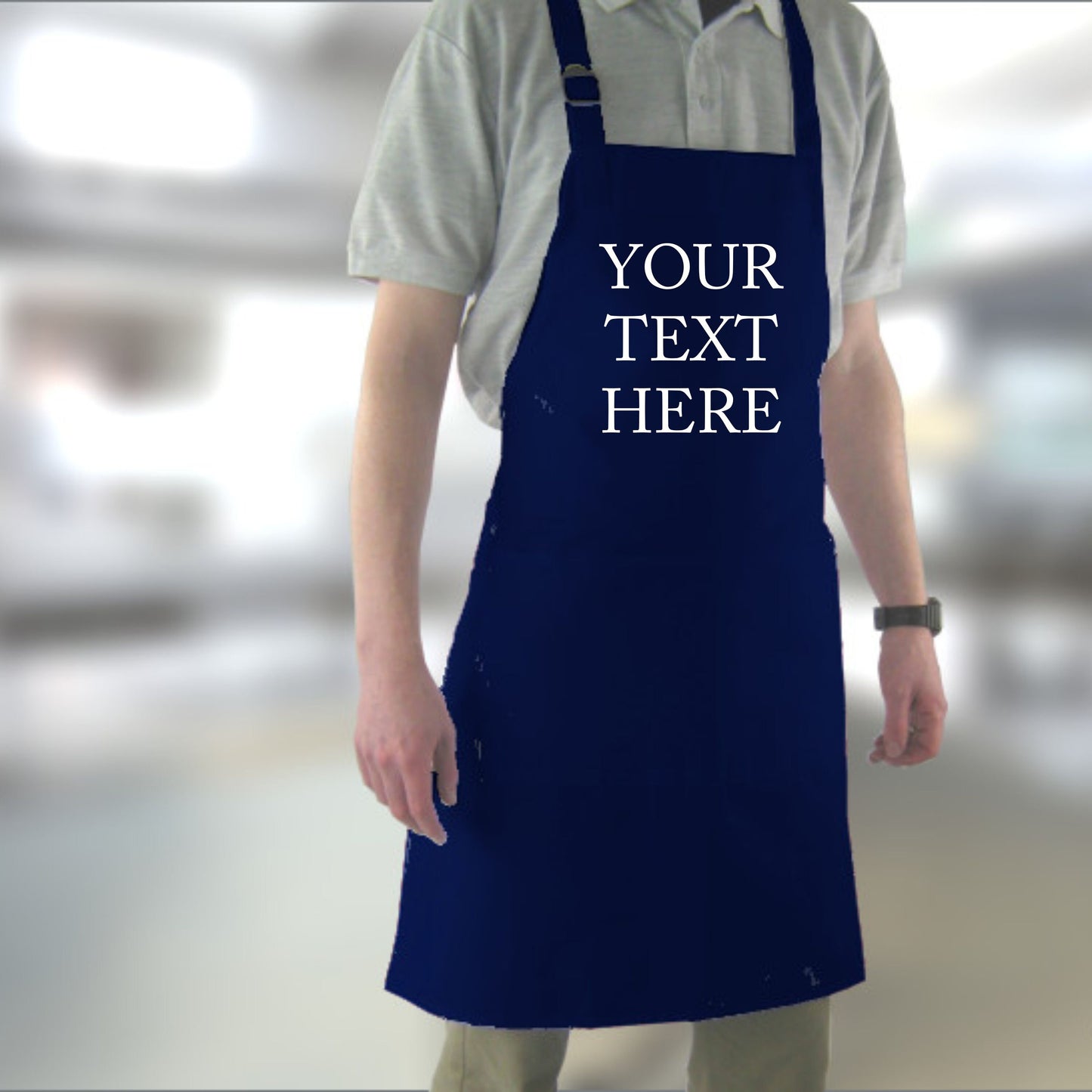 Printed Personalised Apron with pockets | Personalised Printed Kitchen Apron for