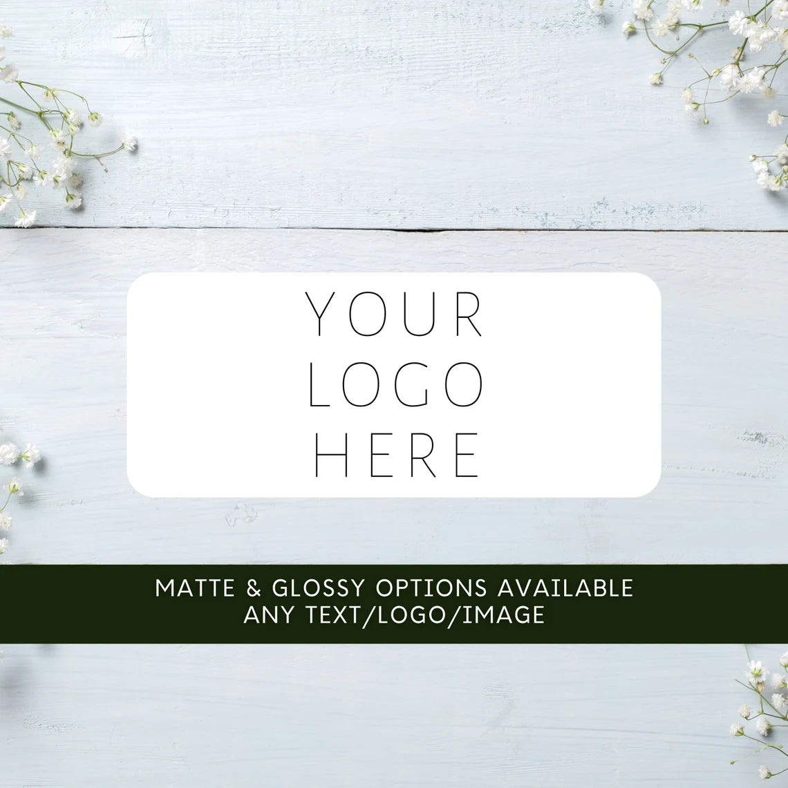 Custom personalised rectangular logo stickers