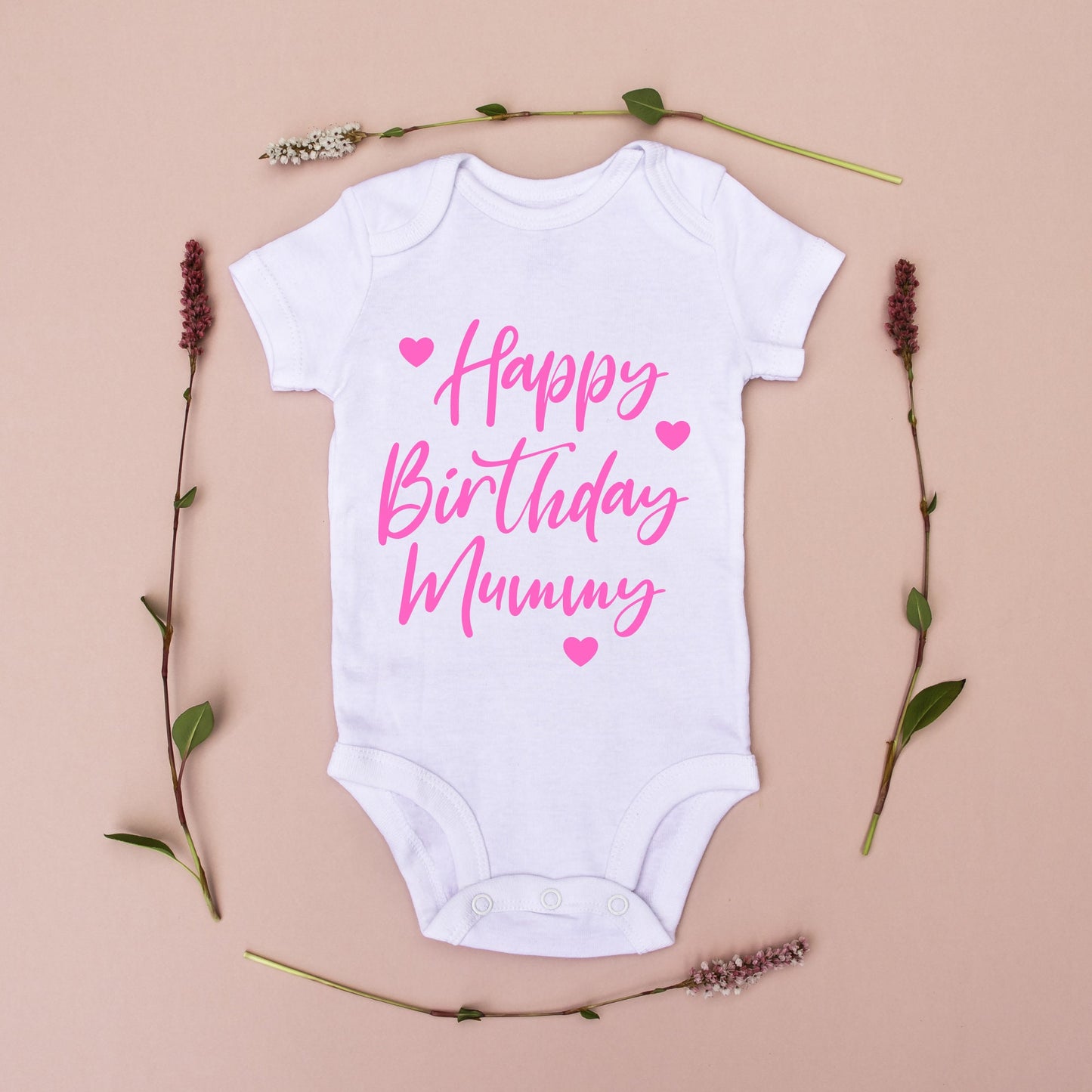 Happy Birthday Mummy baby vest and babygrow