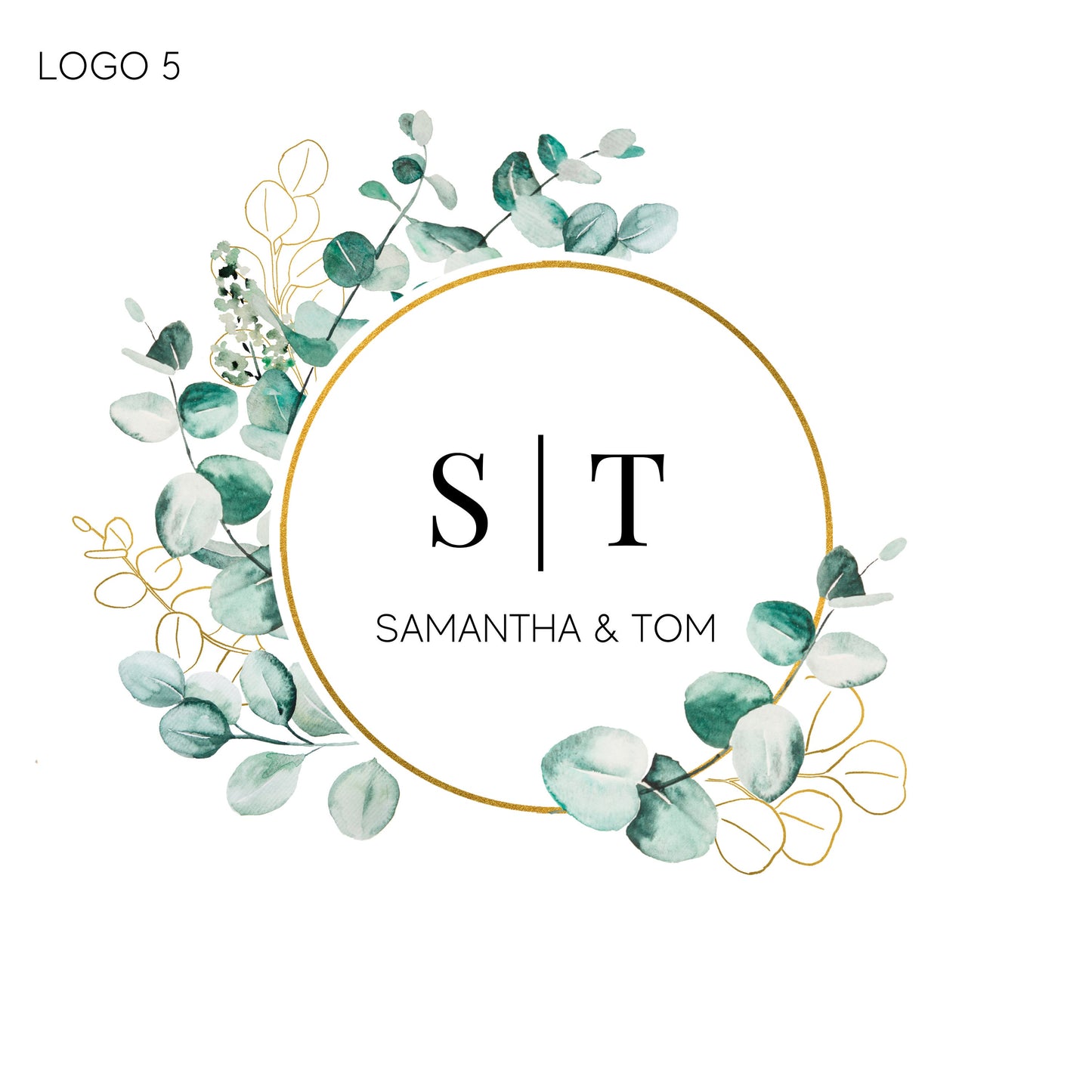 Wedding logo design | Wedding monogram | eucalyptus wedding logo | Floral wedding logo | Logo initials | Wedding emblem | Luxury monogram