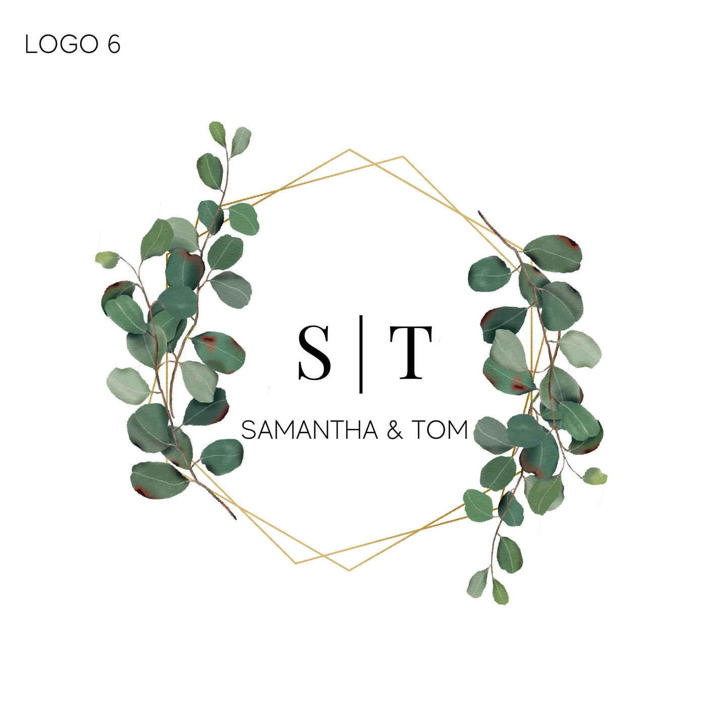 Wedding logo design | Wedding monogram | eucalyptus wedding logo | Floral wedding logo | Logo initials | Wedding emblem | Luxury monogram