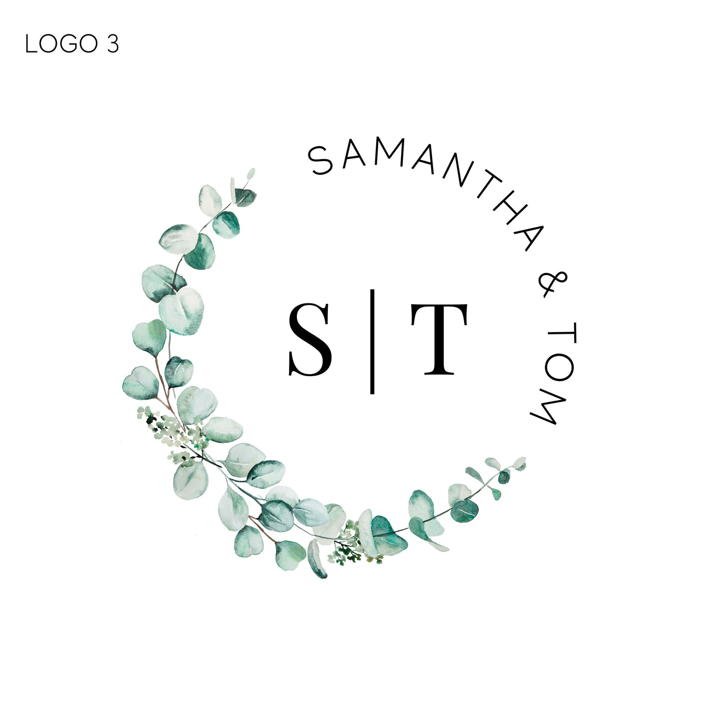 Wedding logo design | Wedding monogram | eucalyptus wedding logo | Floral wedding logo | Logo initials | Wedding emblem | Luxury monogram