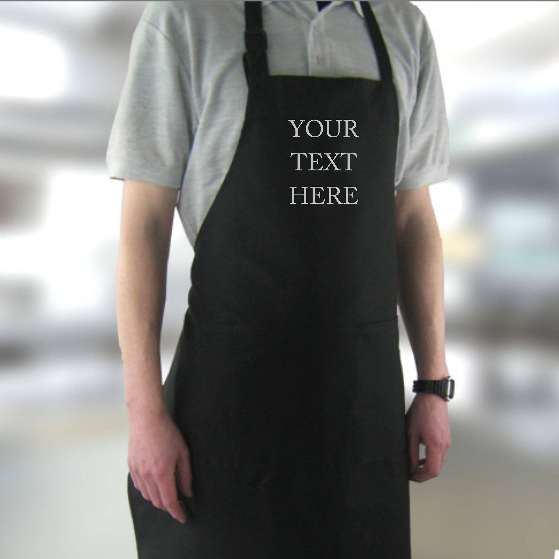 Printed Personalised Apron with pockets | Personalised Printed Kitchen Apron for