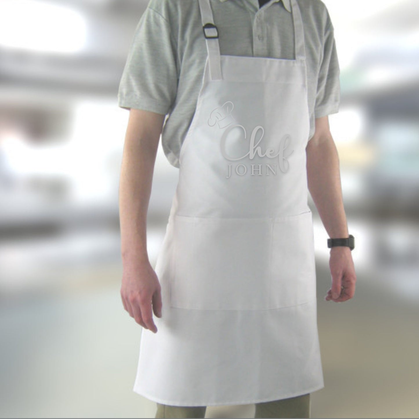 Chef Printed Personalised Apron with pockets | Personalised Printed Kitchen Apro