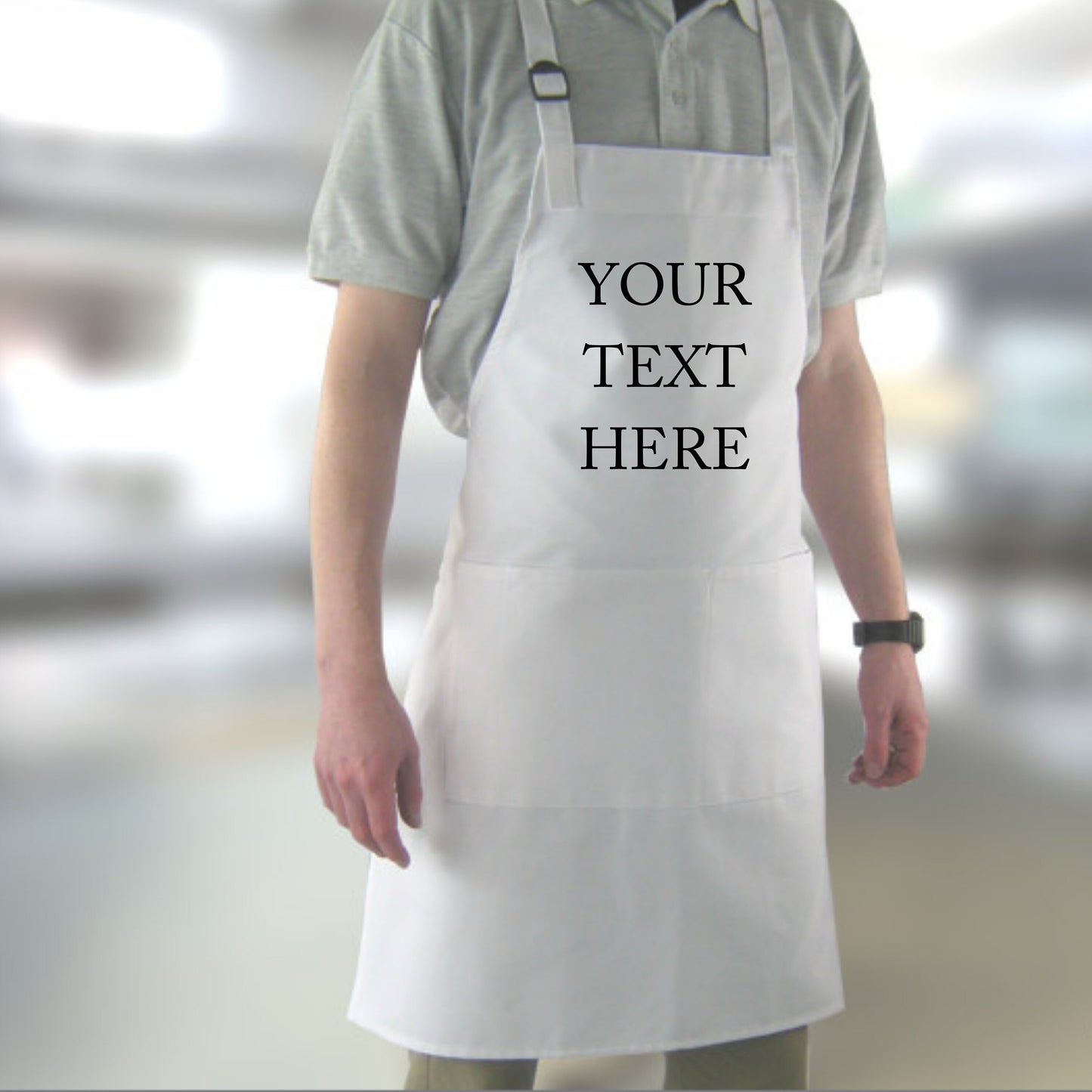 Printed Personalised Apron with pockets | Personalised Printed Kitchen Apron for