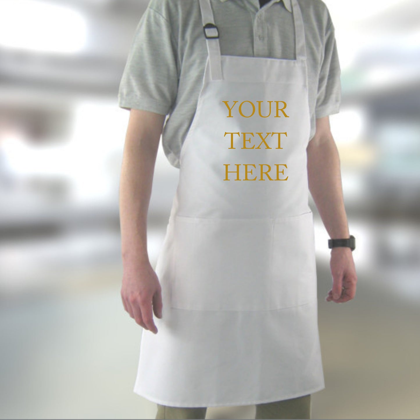 Printed Personalised Apron with pockets | Personalised Printed Kitchen Apron for