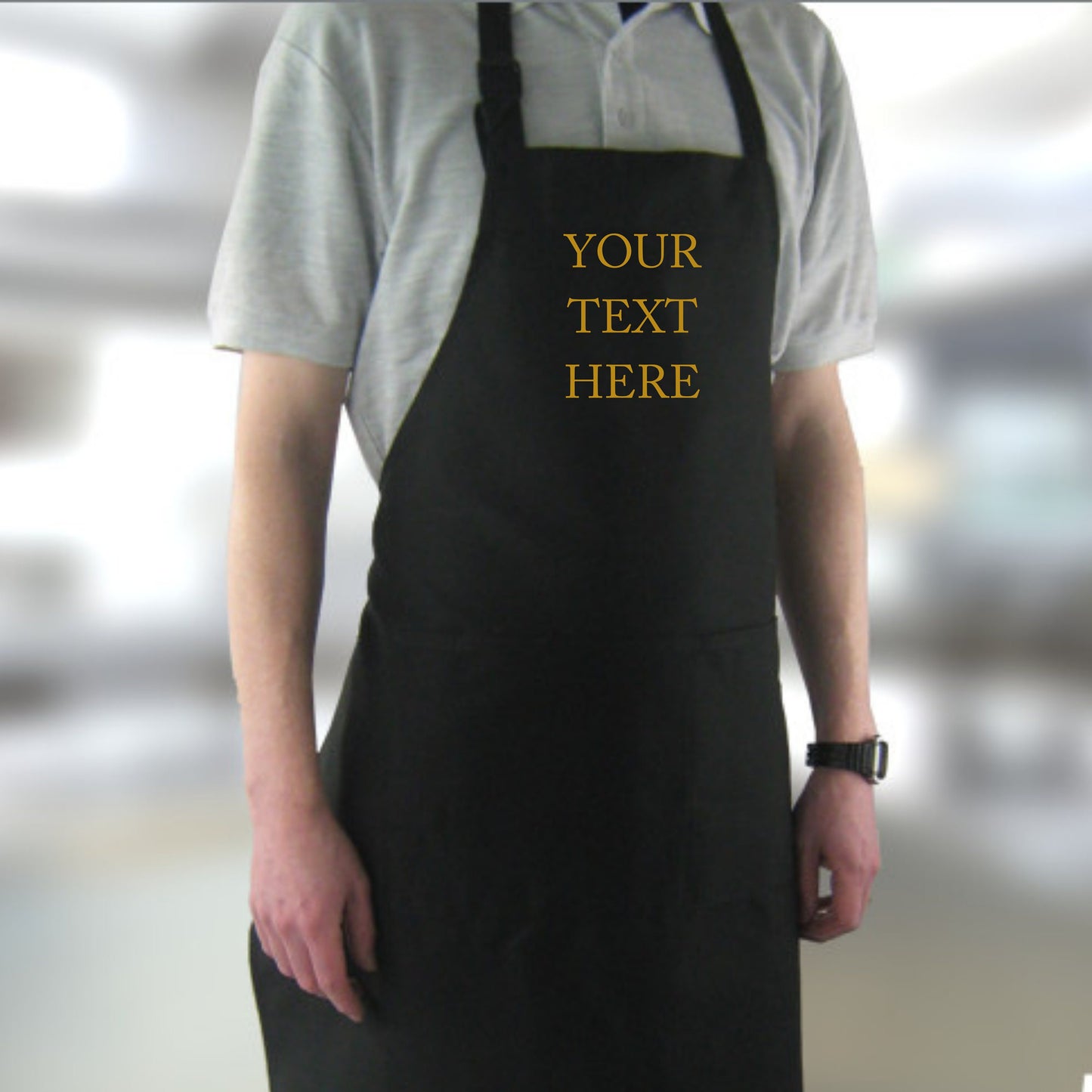 Printed Personalised Apron with pockets | Personalised Printed Kitchen Apron for