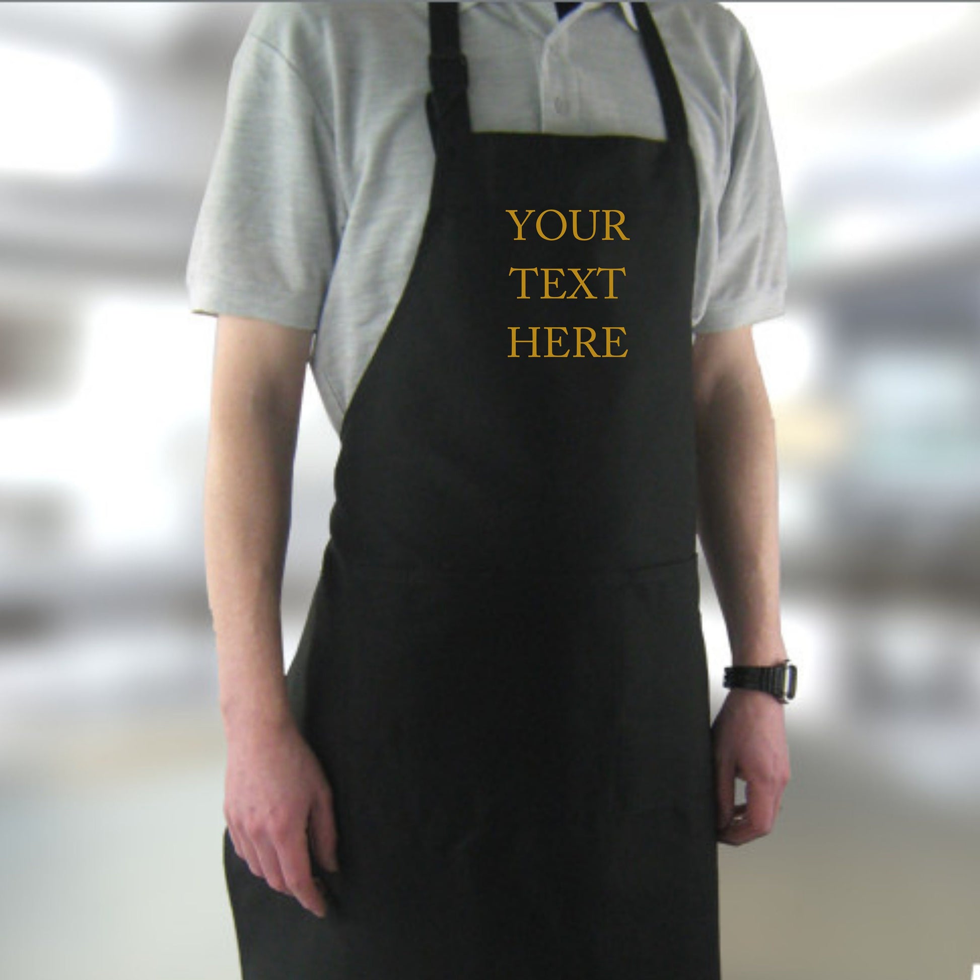 Printed Personalised Apron with pockets | Personalised Printed Kitchen Apron for