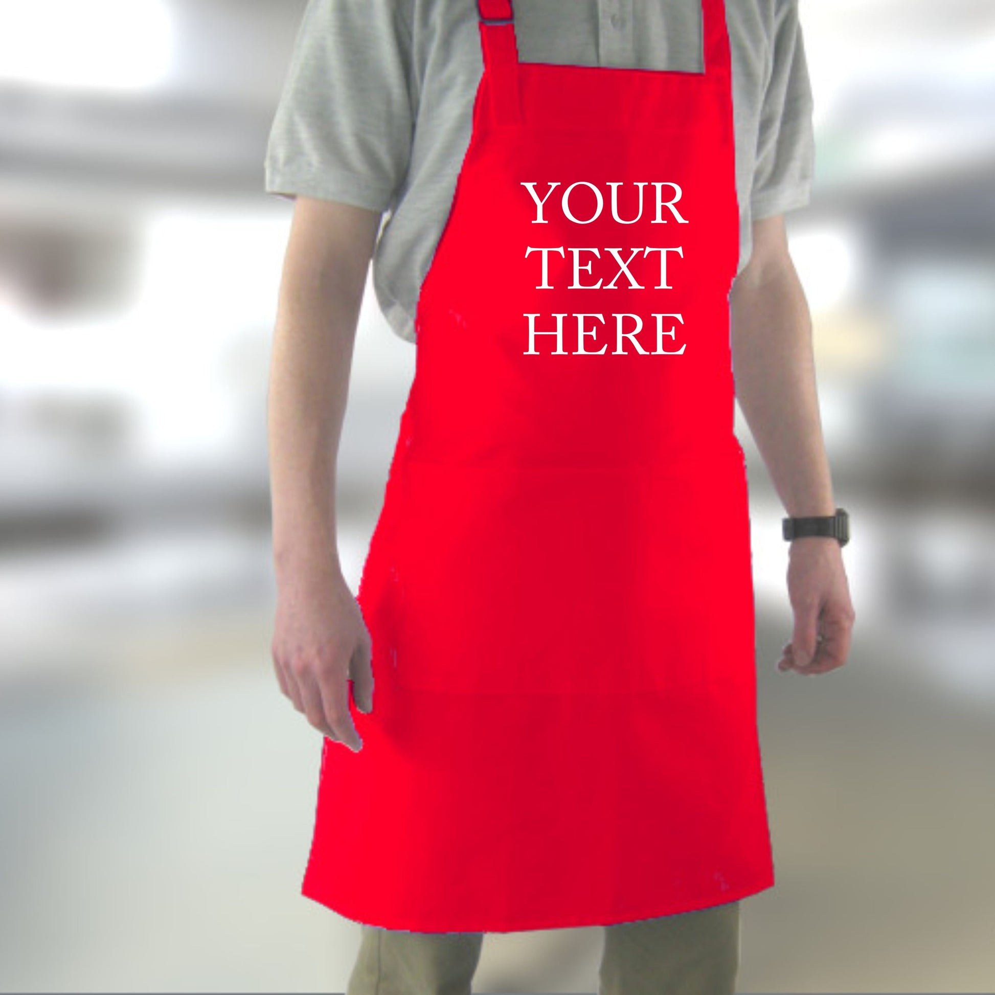 Printed Personalised Apron with pockets | Personalised Printed Kitchen Apron for
