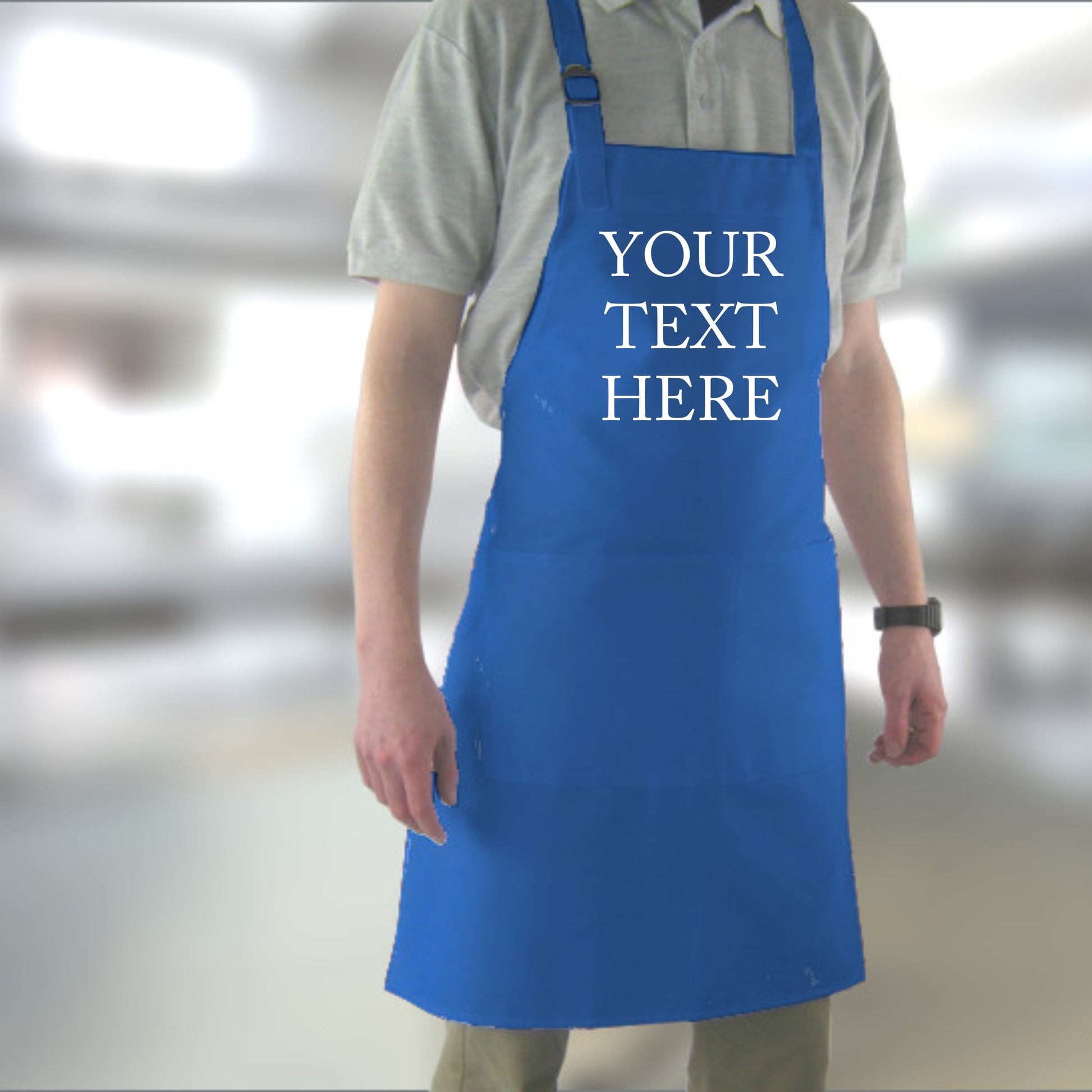 Printed Personalised Apron with pockets | Personalised Printed Kitchen Apron for