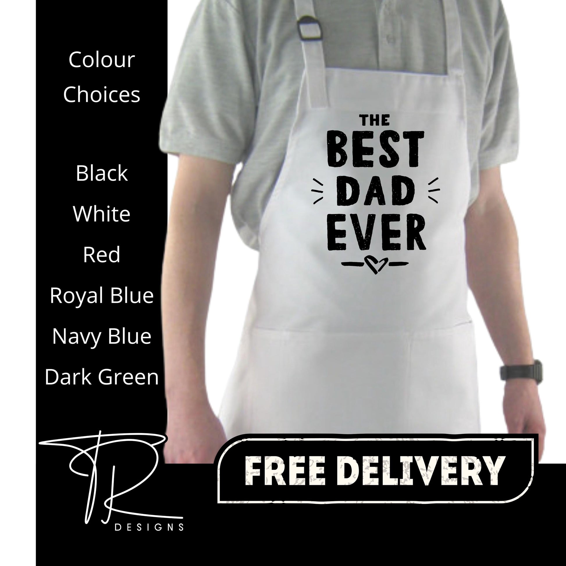 Best Dad Ever Father's Day Apron with pockets | Personalised Printed Kitchen Apr
