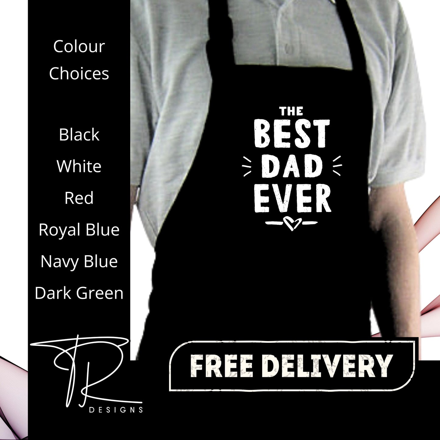 Best Dad Ever Father's Day Apron with pockets | Personalised Printed Kitchen Apr