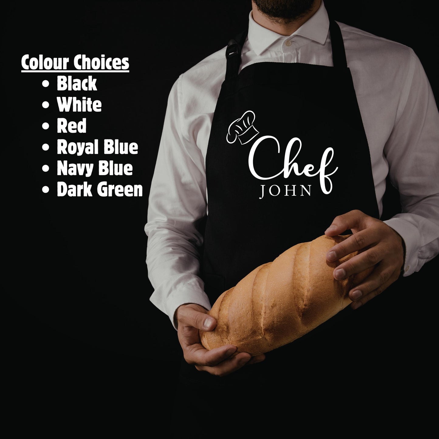 Chef Printed Personalised Apron with pockets | Personalised Printed Kitchen Apro