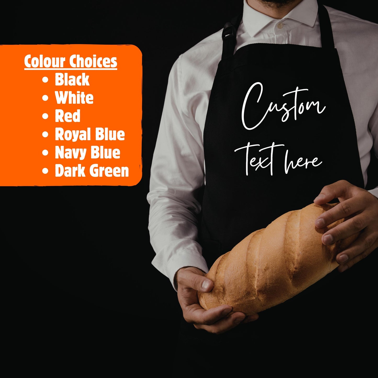 Printed Personalised Apron with pockets | Personalised Printed Kitchen Apron for