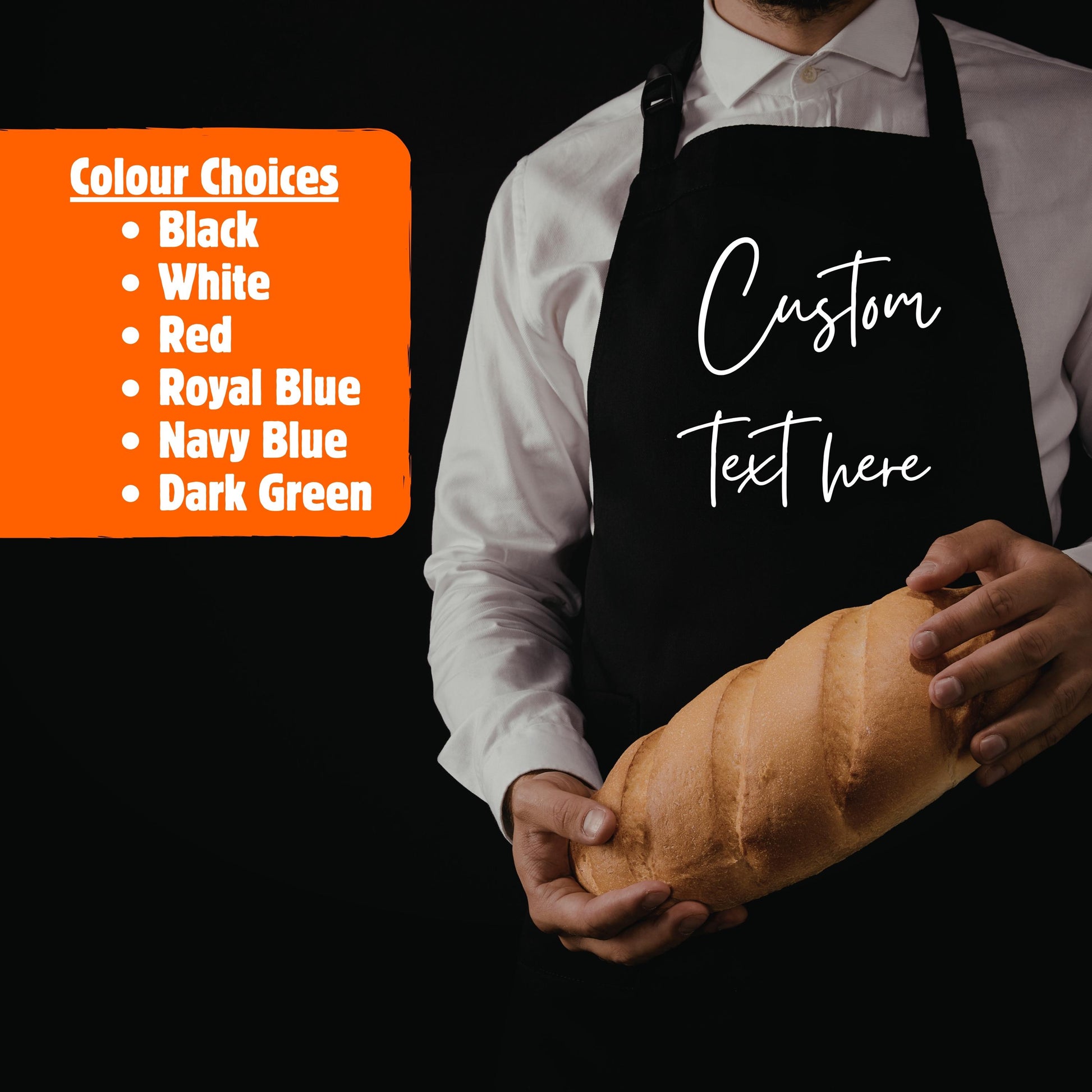 Printed Personalised Apron with pockets | Personalised Printed Kitchen Apron for