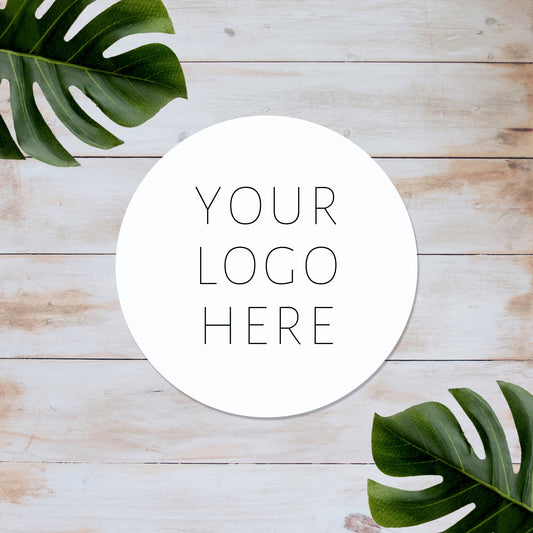Custom personalised round logo stickers