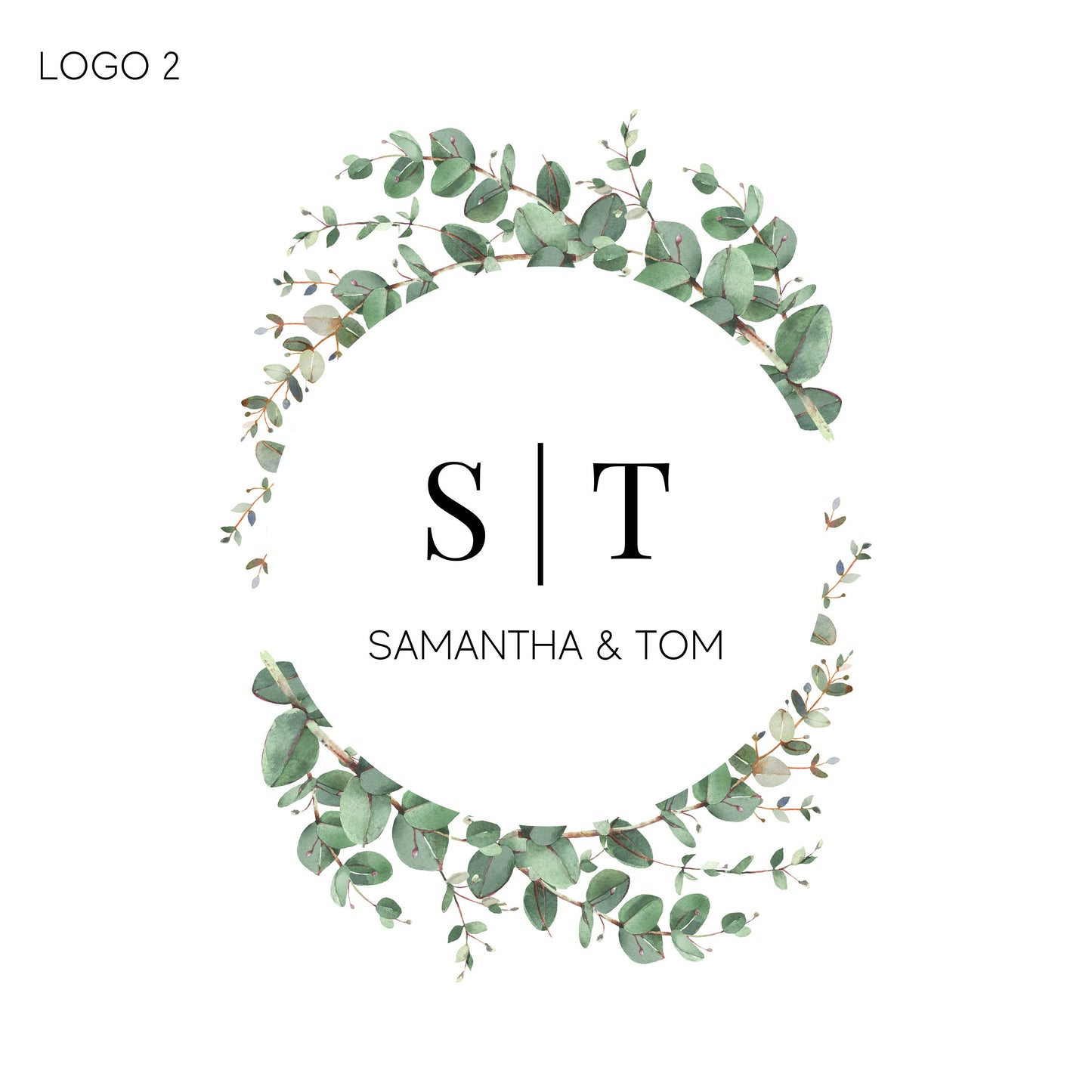 Wedding logo design | Wedding monogram | eucalyptus wedding logo | Floral wedding logo | Logo initials | Wedding emblem | Luxury monogram