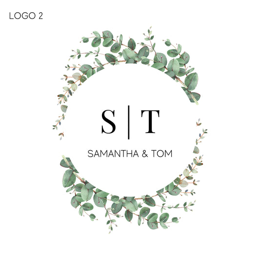 Wedding logo design | Wedding monogram | eucalyptus wedding logo | Floral wedding logo | Logo initials | Wedding emblem | Luxury monogram