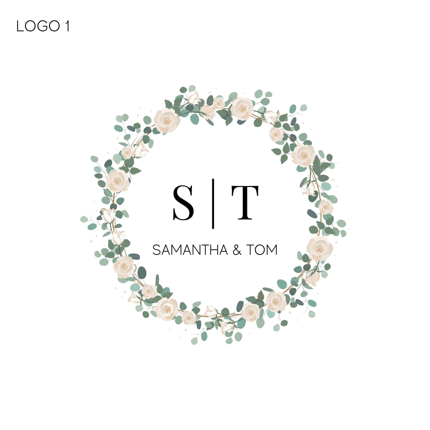 Wedding logo design | Wedding monogram | eucalyptus wedding logo | Floral wedding logo | Logo initials | Wedding emblem | Luxury monogram